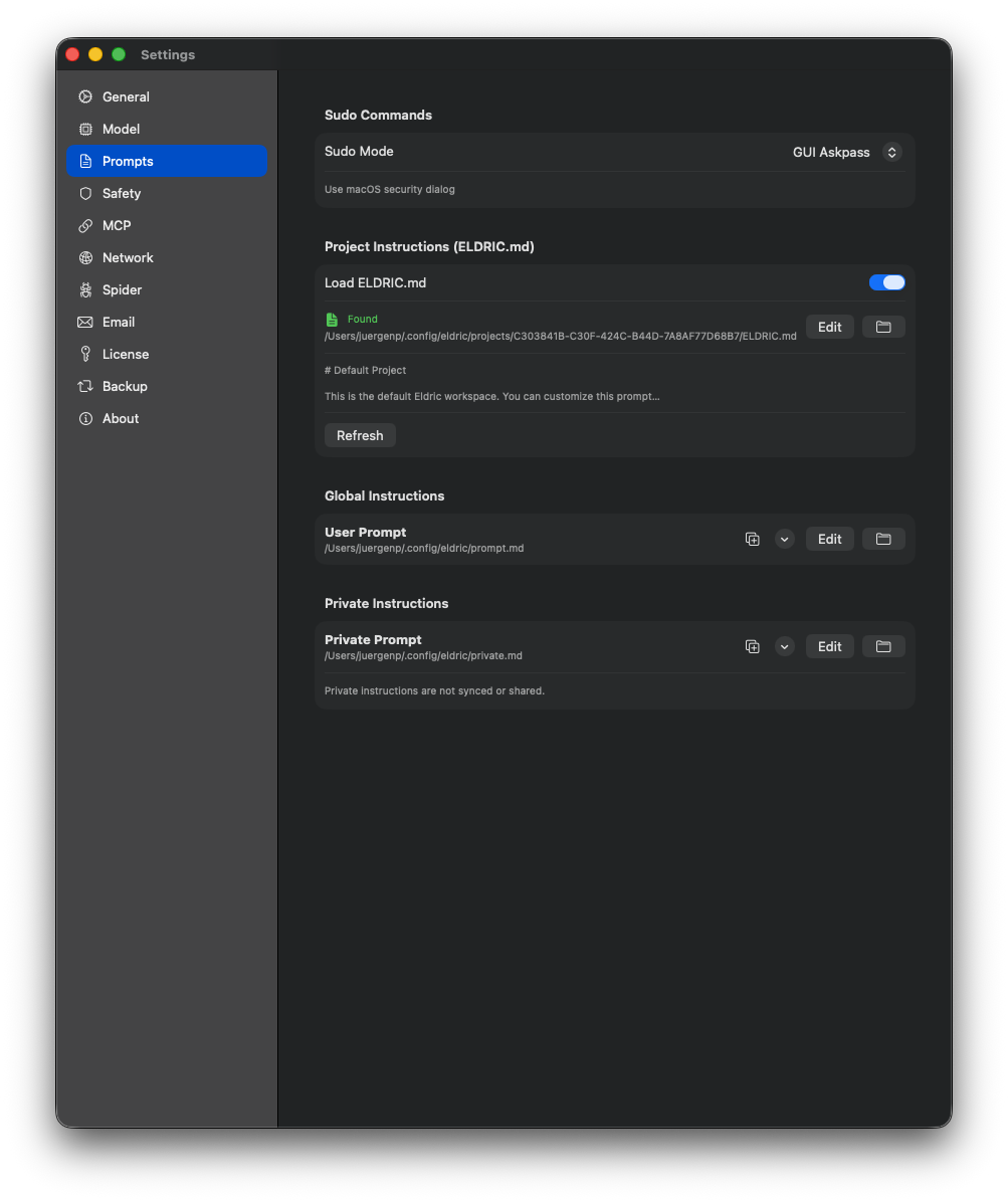 Prompt Settings